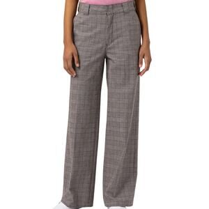 Dickies Relaxed Fit Glen Plaid Bakerhill Pant Brown Tan 100% Cotton Sz 6R